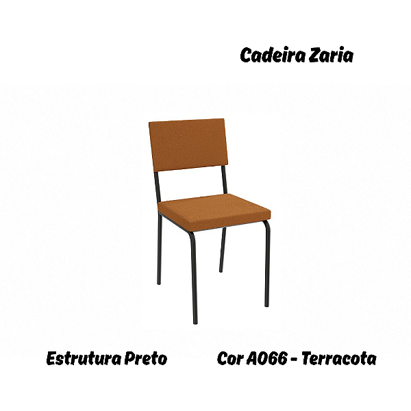 Par de Cadeiras Zaria - Ref. 2C128-PR - Estampa: A066 (Terracota) Preto - Kappesberg
