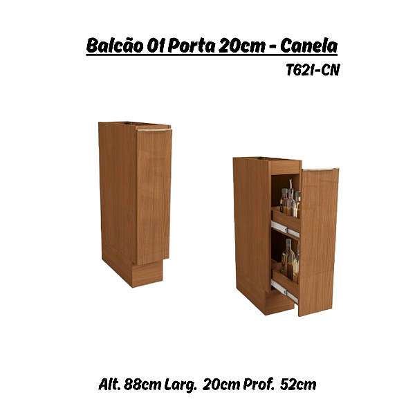 Balcão Nicho Porta Condimento - Ref. T621 - Canela - Linha Vibra - Kappesberg