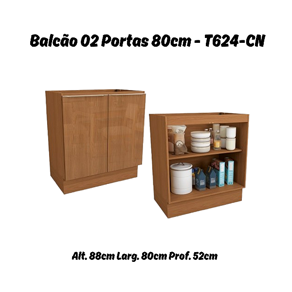 Balcão 02 Portas - Ref. T624 - Canela - Linha Vibra - Kappesberg