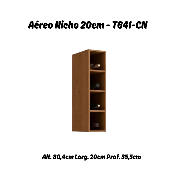 Aéreo Nicho Garrafeiro 20cm - Ref. T641 - Canela - Linha Vibra - Kappesberg