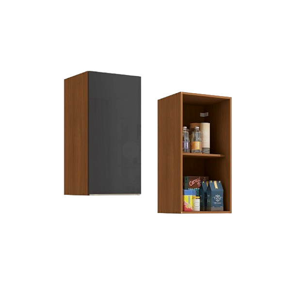 Aéreo 01 Porta 40cm - Ref. T642 - Canela/Grafite - Linha Vibra - Kappesberg