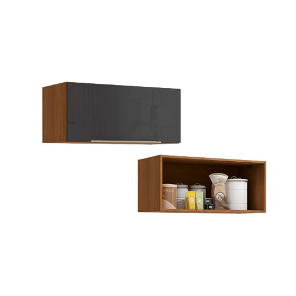 Aéreo 01 Porta Basculante 80cm - Ref. T653 - Canela/Grafite - Linha Vibra - Kappesberg