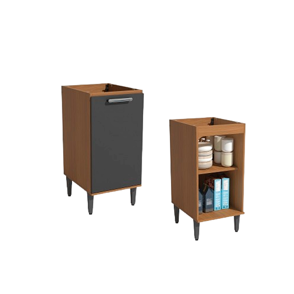 Balcão 01 Porta 40cm - Ref. T720 - Canela/Grafite - Linha Linna - Kappesberg