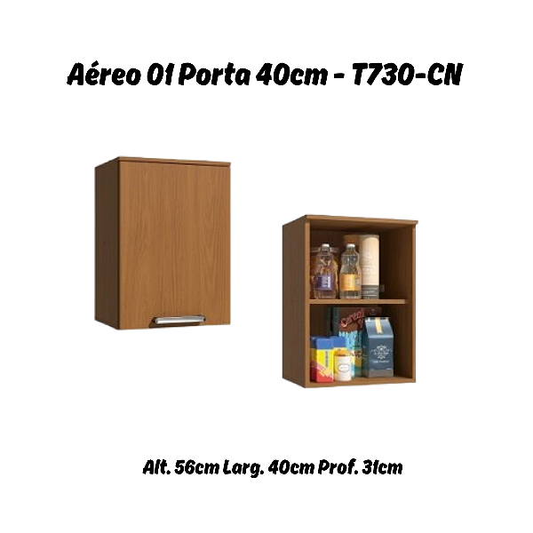 Aéreo 01 Porta 40cm - Ref. T730 - Canela - Linha Linna - Kappesberg