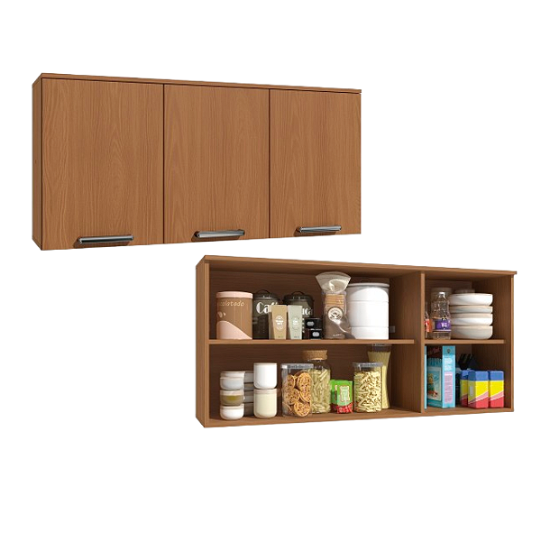 Aéreo 03 Portas 120cm - Ref. T733 - Canela - Linha Linna - Kappesberg