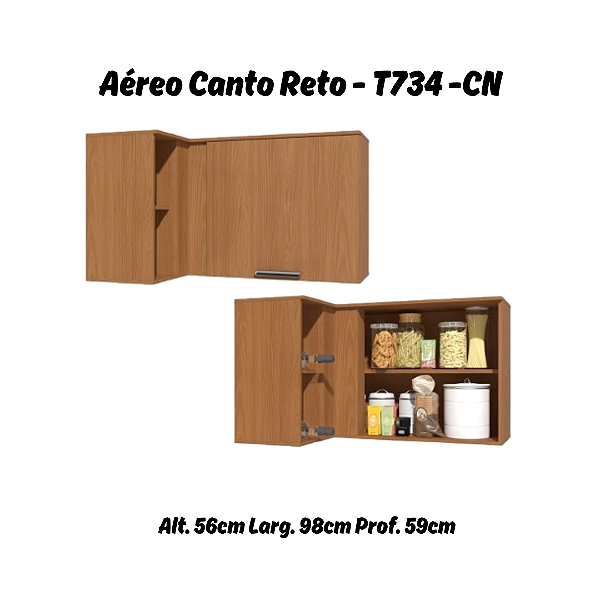 Aéreo 01 Porta Canto Reto - Ref. T734 - Canela - Linha Linna - Kappesberg