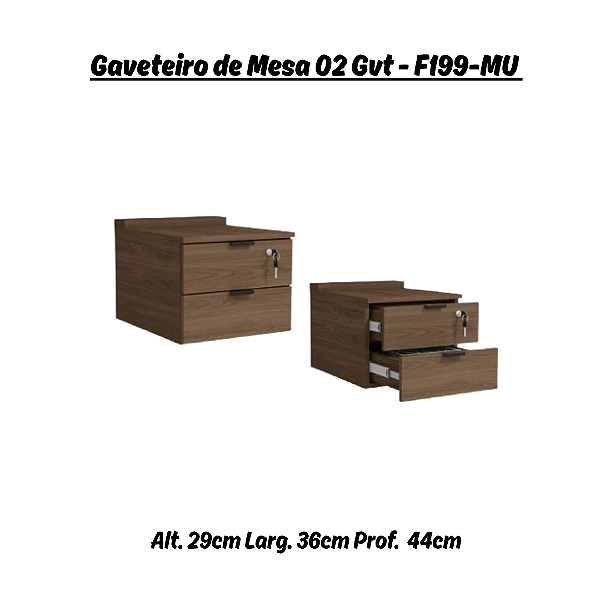 Gaveteiro de Mesa - Ref. F199 - Linha Frame - Kappesberg