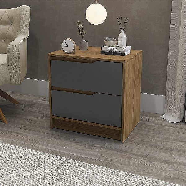 Mesa Cabeceira - Ref. R261 - Canela/Grafite - Kappesberg