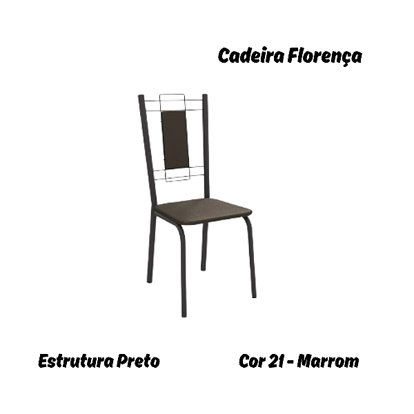 Par de Cadeiras Florença - Ref. 2C005-PR - Estampa: 21 (Marrom) Preto - Kappesberg
