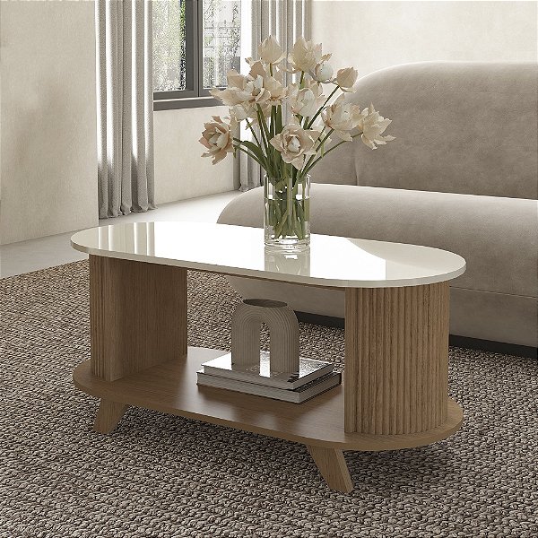 Mesa de Centro Vivaldi - Cinamomo/Off White - Artely Móveis