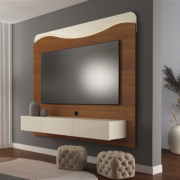 Painel Suspenso Lumiere - Cinamomo / Off White - Artely Móveis