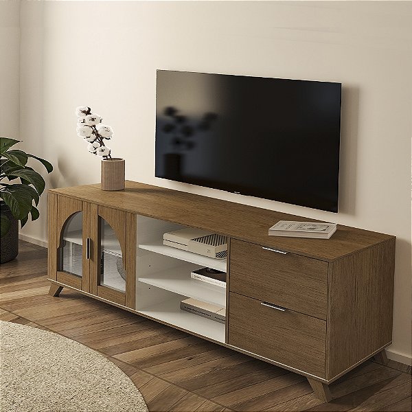 Rack Murano - Cinamomo/Off White - Artely Móveis