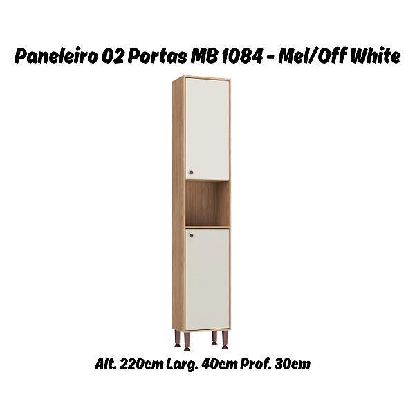 Paneleiro 02 Portas - MB1084 - Mel/Off White - Movelbento