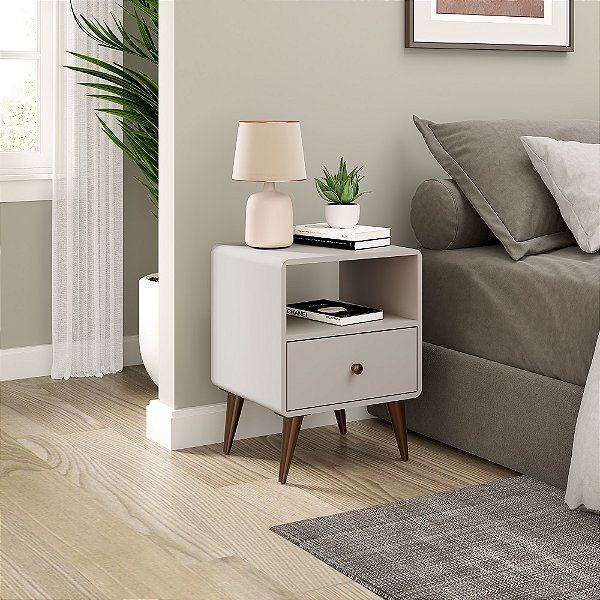 Mesinha Cabeceira - MB 1124 - Off White - Movelbento