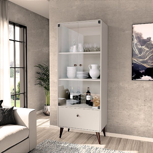 Cristaleira 02 Portas - MB1122 - Off White - Movelbento