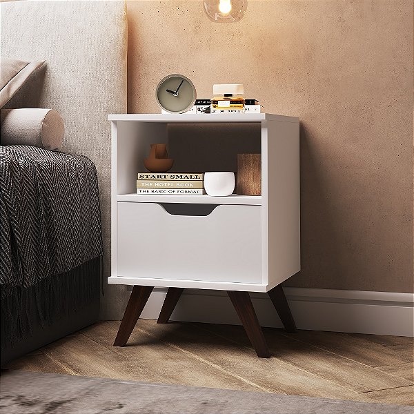 Mesa de Cabeceira - MB 1106 - Branco - Movelbento