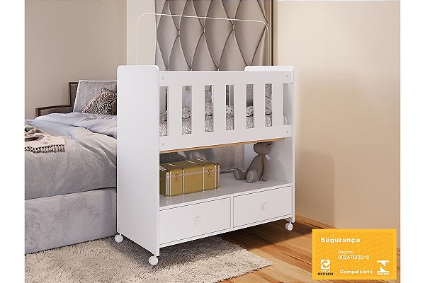 Mini Berço Moises c/ Gavetas s/ Colchão - Branco - Completa Móveis