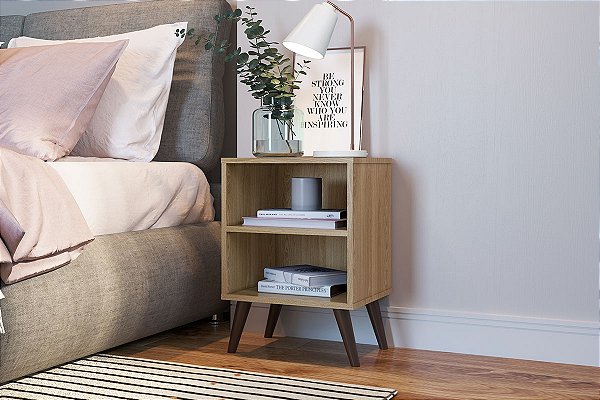 Mesa de Cabeceira com Prateleira - Avieiro - Completa Móveis