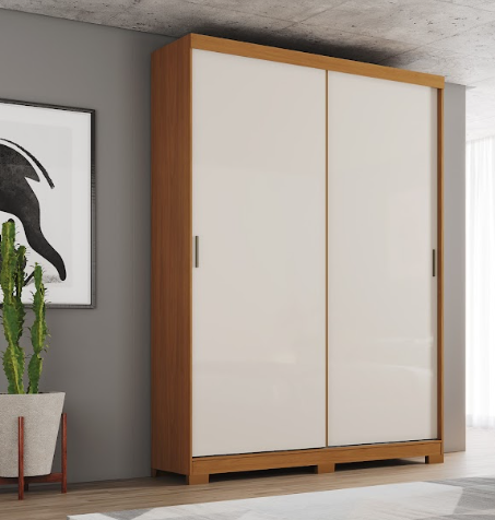 Roupeiro 02 Portas Lucca - D348-226 - Cinamomo/Off ou Avelã - Móveis Henn