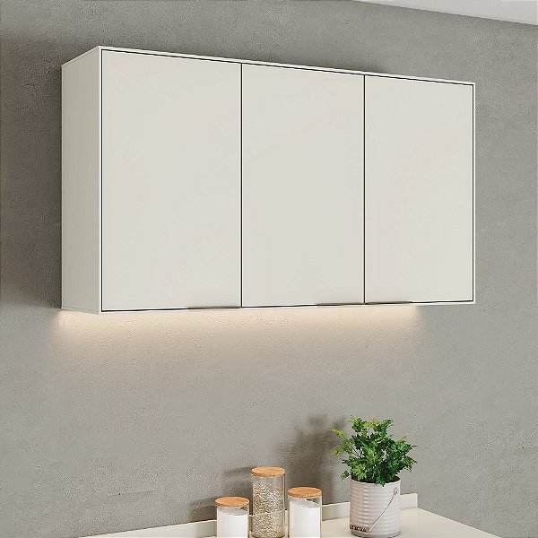 Aéreo 03 Portas 120cm - Ref. C654-133 - Areia - Linha Fineze - Moveis Henn