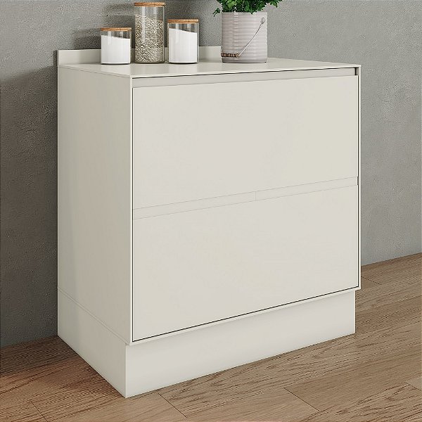 Balcão 02 Gavetas 80cm - Ref. C660-133 - Areia - Linha Fineze - Móveis Henn