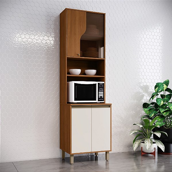 Torre Quente 01 Forno - Ref. C589-221 - Cinamomo/Off White - Linha Venaly - Móveis Henn