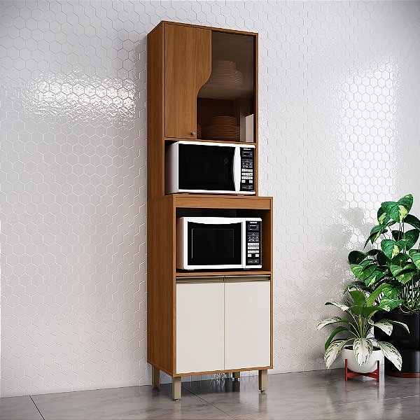 Torre Quente 02 Fornos - Ref. C590-221 - Cina/Off White - Linha Venaly - Móveis Henn