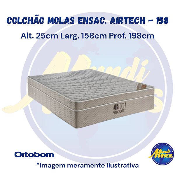 Colchão de Molas Ensacadas Airtech 158 (Queen) - Ortobom