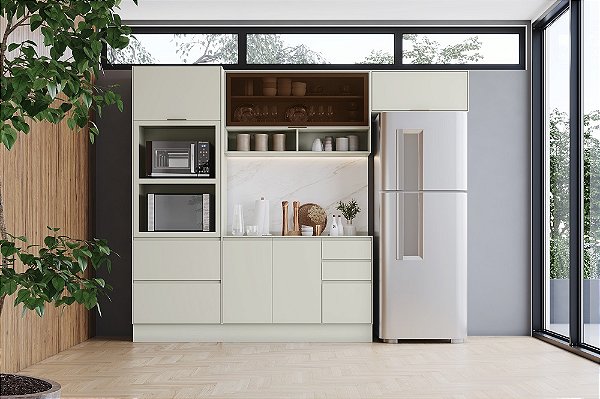 Cozinha Modulada 04 Pçs - Linha Fineze - Areia - Móveis Henn
