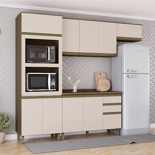 Cozinha Modulada 04 Pçs - Linha Connect - Duna/Cristal - Móveis Henn