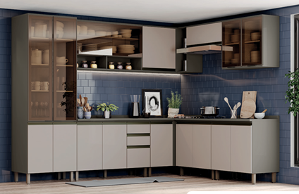 Cozinha Modulada 08 Pçs - Linha Connect - Duna/Cristal - Henn