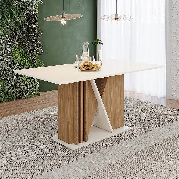 Mesa Retangular Valine 160cm - Ref. SC145 - Off White - Móveis Henn