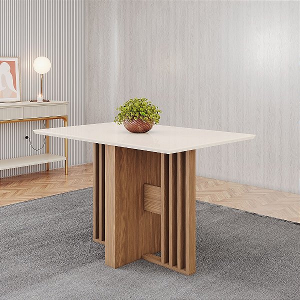 Mesa Retangular Dinah 120cm - Ref. SC154 - Off White - Móveis Henn