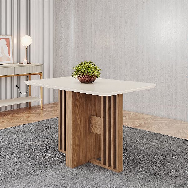 Mesa Retangular Dinah 120cm - Ref. SC152 - Off White - Móveis Henn