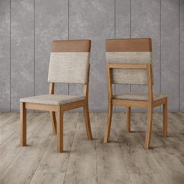 Kit 04 Cadeiras Milla Plus (4 unidades) - Ref. S38-535 - Caramelo/Creme - Moveis Henn