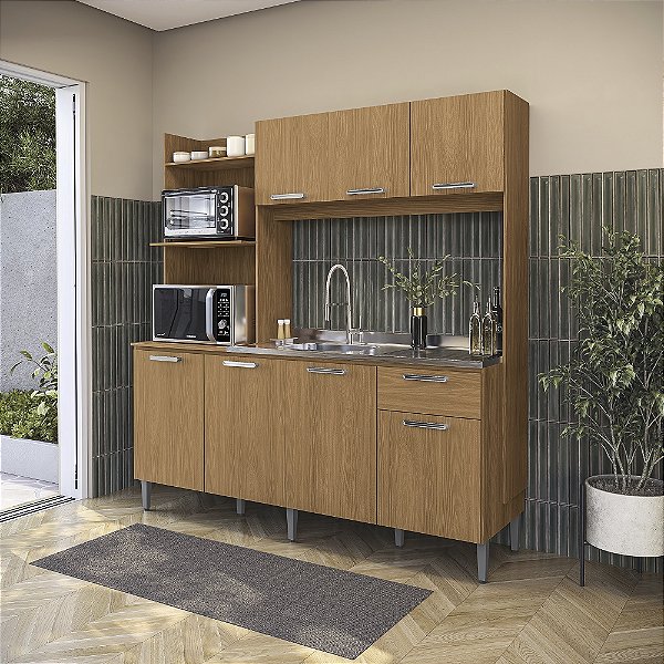 Cozinha Compacta 182cm - Ref. T781 - Canela - Móveis Kappesberg