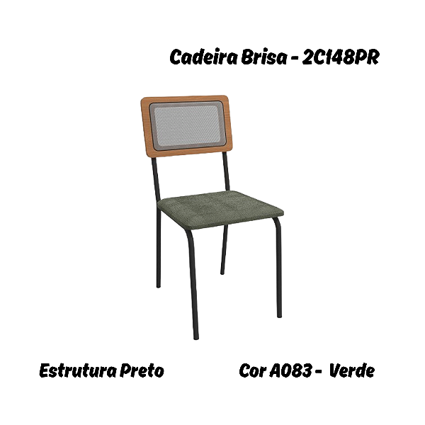 Par de Cadeiras Brisa - Ref. 2C148-PR - Verde - Kappesberg Crome