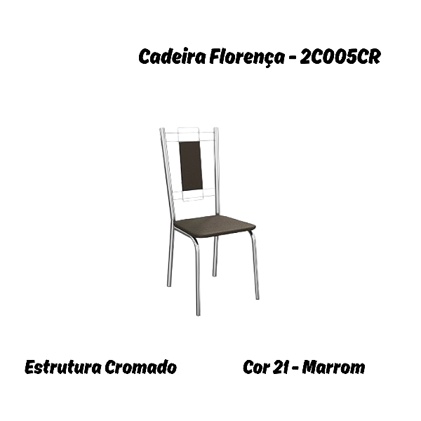 Par de Cadeiras Florença - Ref. 2C005-CR - Marrom - Kappesberg Crome