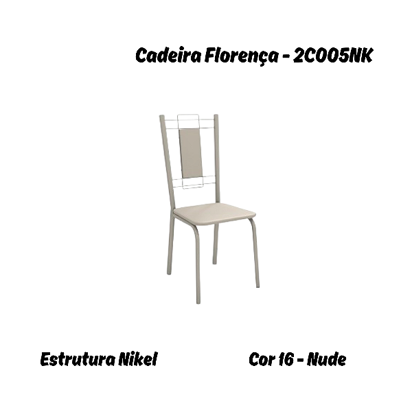 Par de Cadeiras Florença - Ref. 2C005-NK - Nude - Kappesberg
