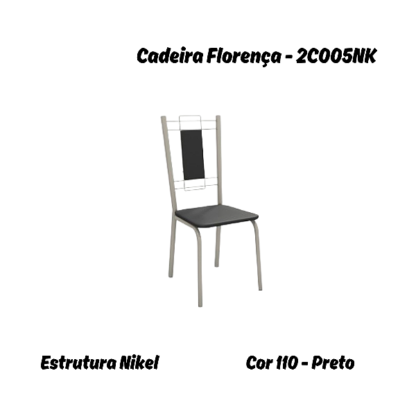 Par de Cadeiras Florença - Ref. 2C005-NK - Preto - Kappesberg Crome