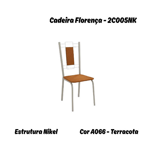 Par de Cadeiras Florença - Ref. 2C005-NK - Bouclé Terracota - Kappesberg Crome