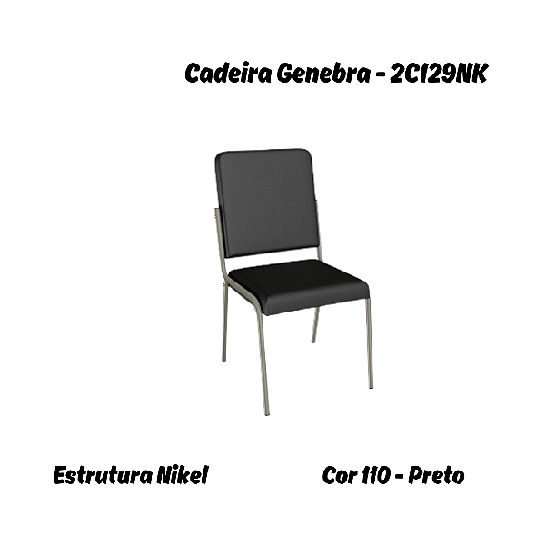 Par de Cadeiras Genebra - Ref. 2C129-NK - Preto - Kappesberg Crome