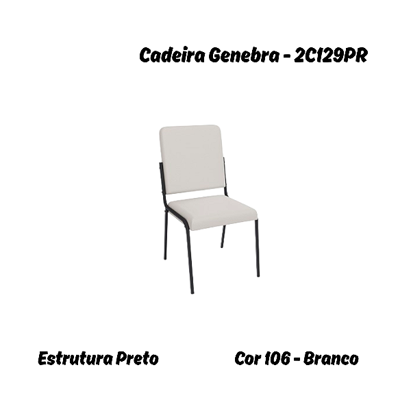 Par de Cadeiras Genebra - Ref. 2C129-PR - Branco - Kappesberg Crome