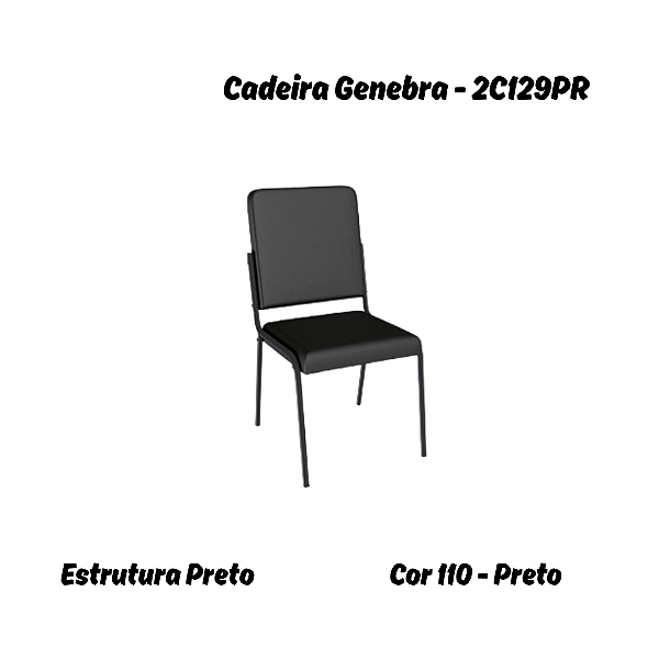 Par de Cadeiras Genebra - Ref. 2C129-PR - Preto - Kappesberg Crome
