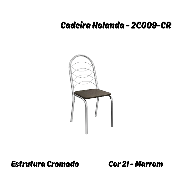 Par de Cadeiras Holanda - Ref. 2C009-CR - Marrom - Kappesberg Crome