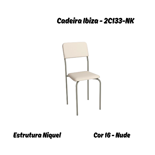 Par de Cadeiras Ibiza - Ref. 2C133-NK - Corino Nude - Kappesberg Crome