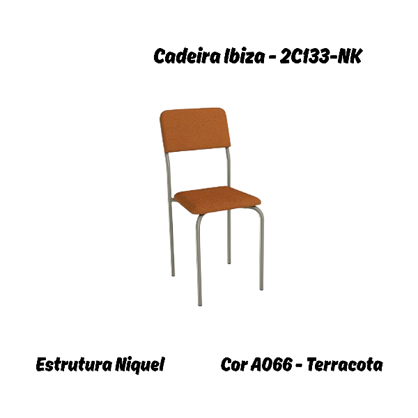 Par de Cadeiras Ibiza - Ref. 2C133-NK - Bouclé Terracota - Kappesberg Crome