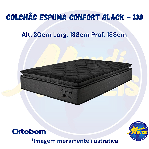 Colchão de Espuma Confort Black 1.38 - (Casal) - Ortobom