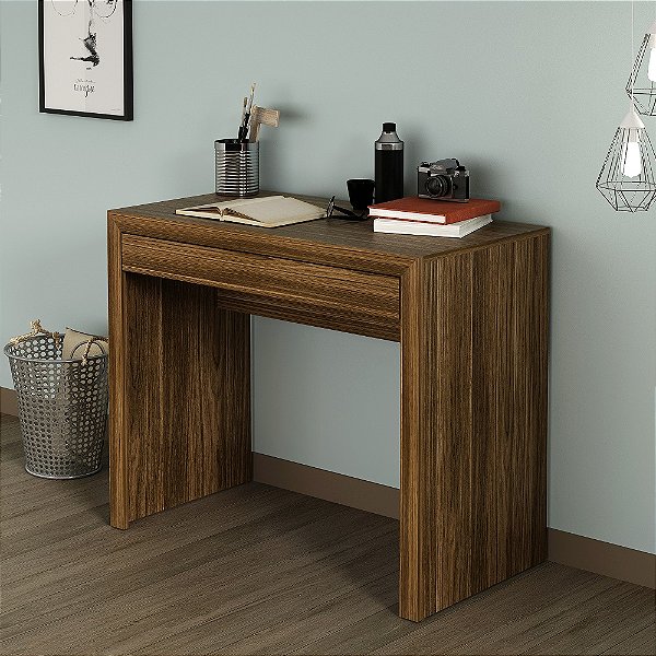Mesa Escrivaninha c/ Gaveta - ME4107 - Nogal - Tecno Mobili