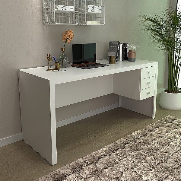 Mesa Escrivaninha c/ Gaveta - ME4113 - Branco - Tecno Mobili